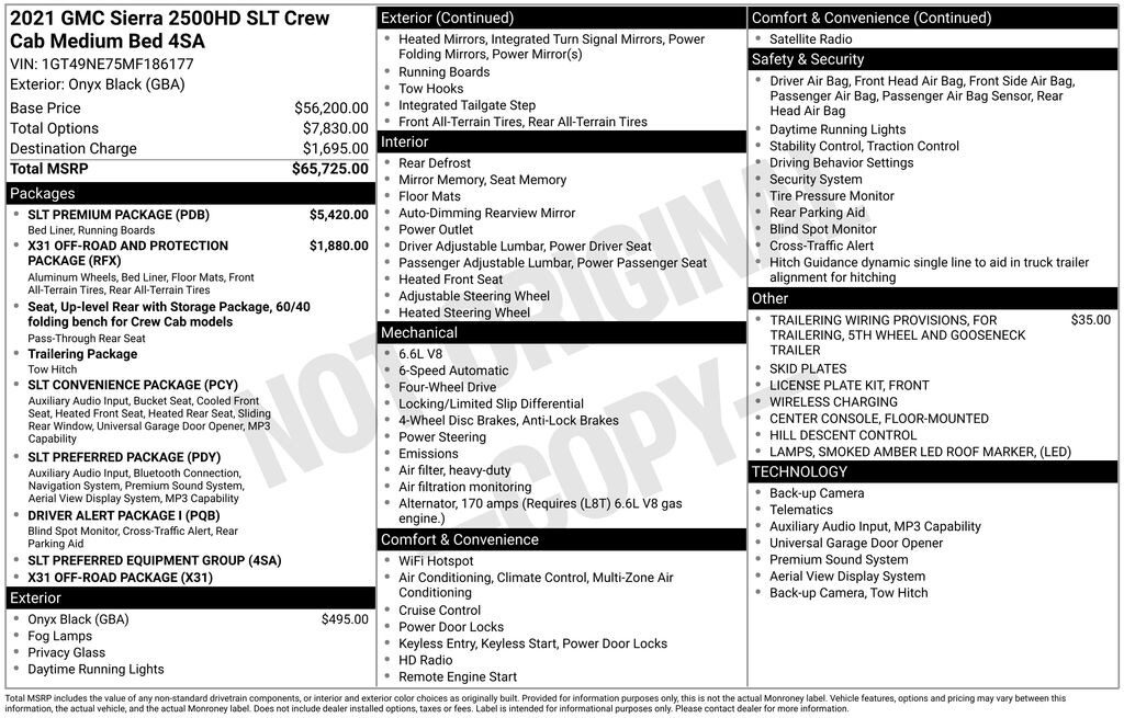 Used 2021 GMC Sierra 2500 HD SLT Truck Crew Cab