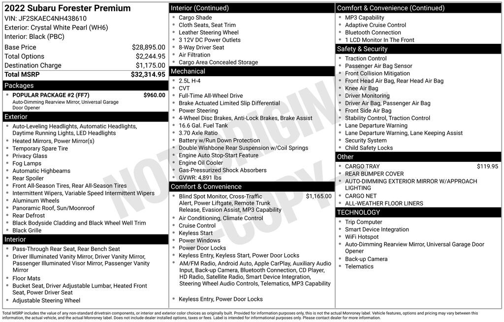 Used 2022 Subaru Forester Premium SUV