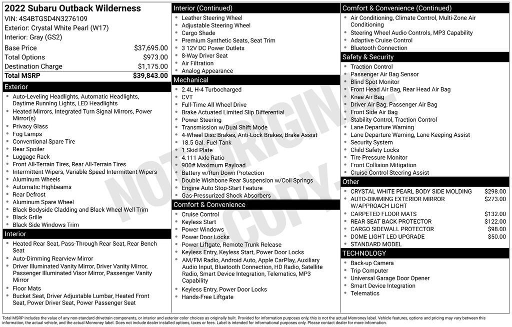 Used 2022 Subaru Outback Wilderness SUV