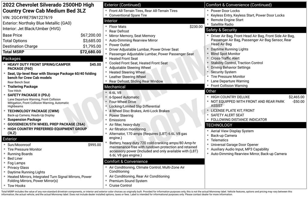 Used 2022 Chevrolet Silverado 2500 HD High Country Truck Crew Cab