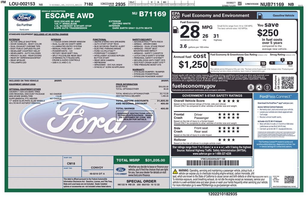 Used 2022 Ford Escape SE SUV
