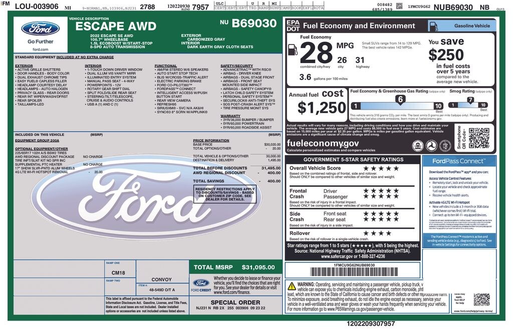 Used 2022 Ford Escape SE SUV