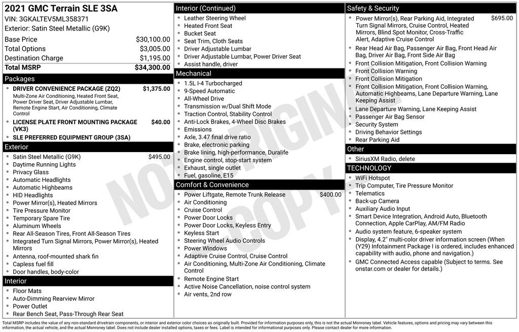 Used 2021 GMC Terrain SLE SUV