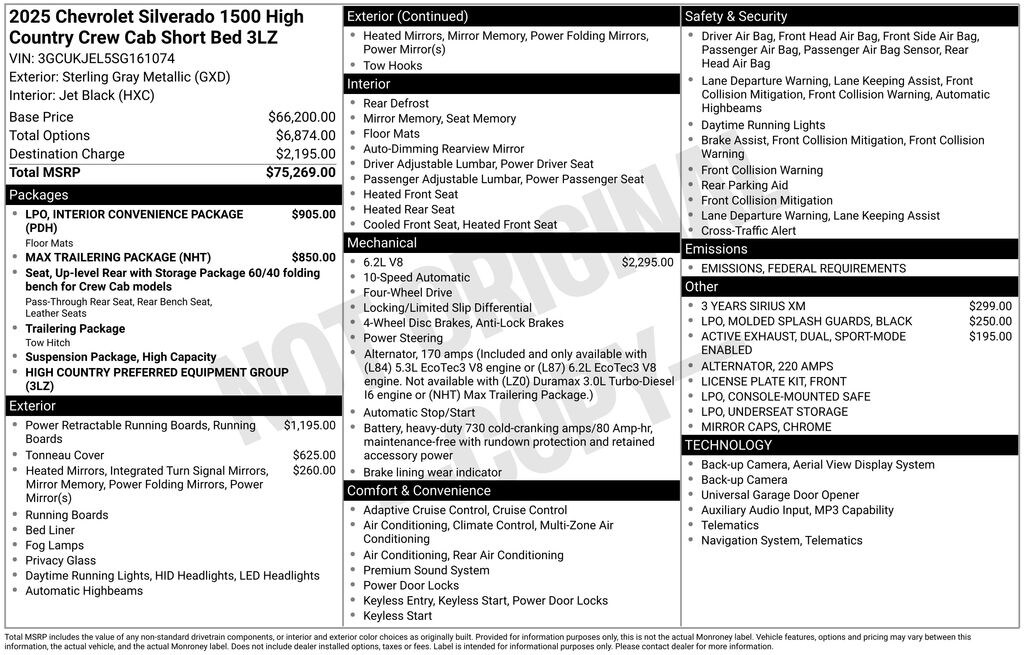 Used 2025 Chevrolet Silverado 1500 High Country Truck Crew Cab