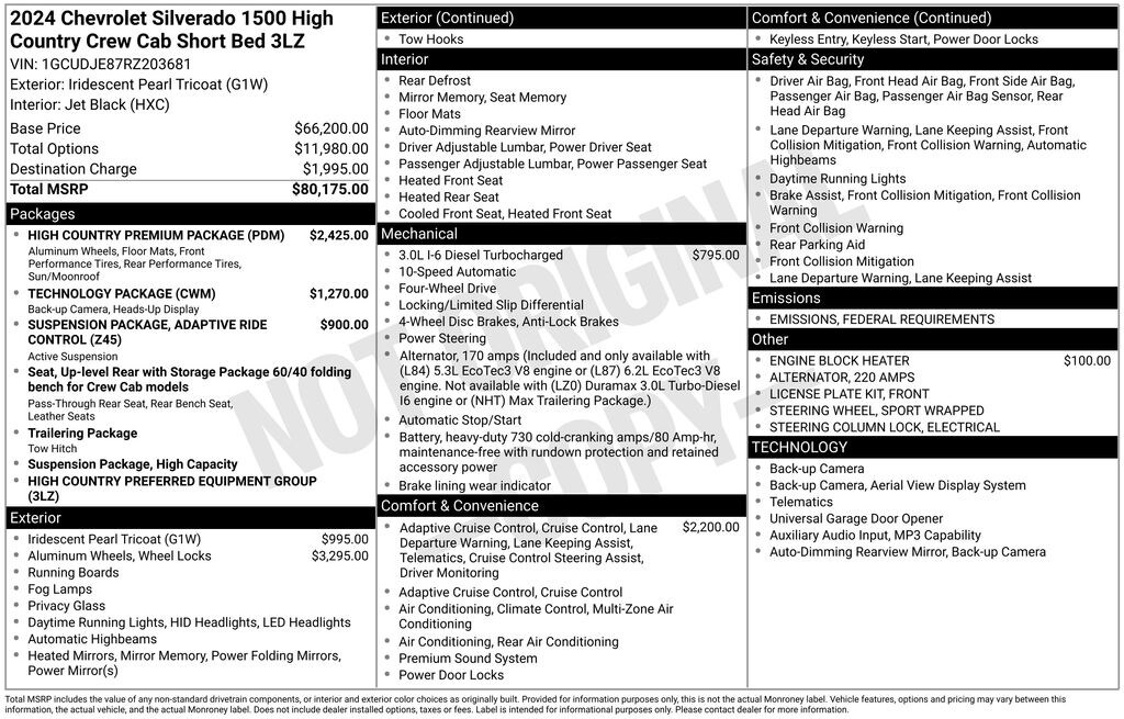 Used 2024 Chevrolet Silverado 1500 High Country Truck Crew Cab