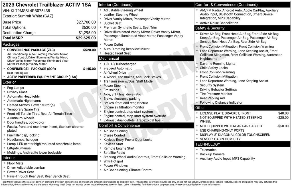 Used 2023 Chevrolet Trailblazer ACTIV SUV
