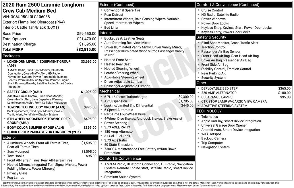 Used 2020 Ram 2500 Longhorn Truck Crew Cab
