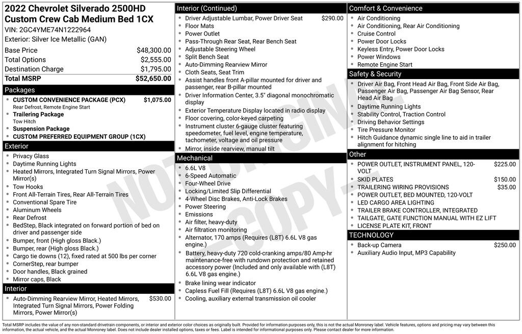 Used 2022 Chevrolet Silverado 2500 HD Custom Truck Crew Cab