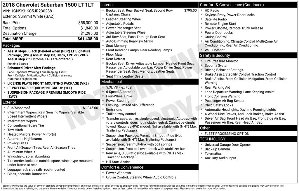 Used 2018 Chevrolet Suburban LT SUV