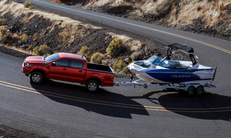 2021 Ford Ranger exterior towing boat