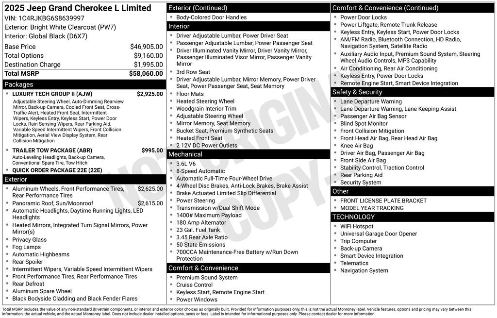 New 2025 Jeep Grand Cherokee L LIMITED 4X4 Sport Utility