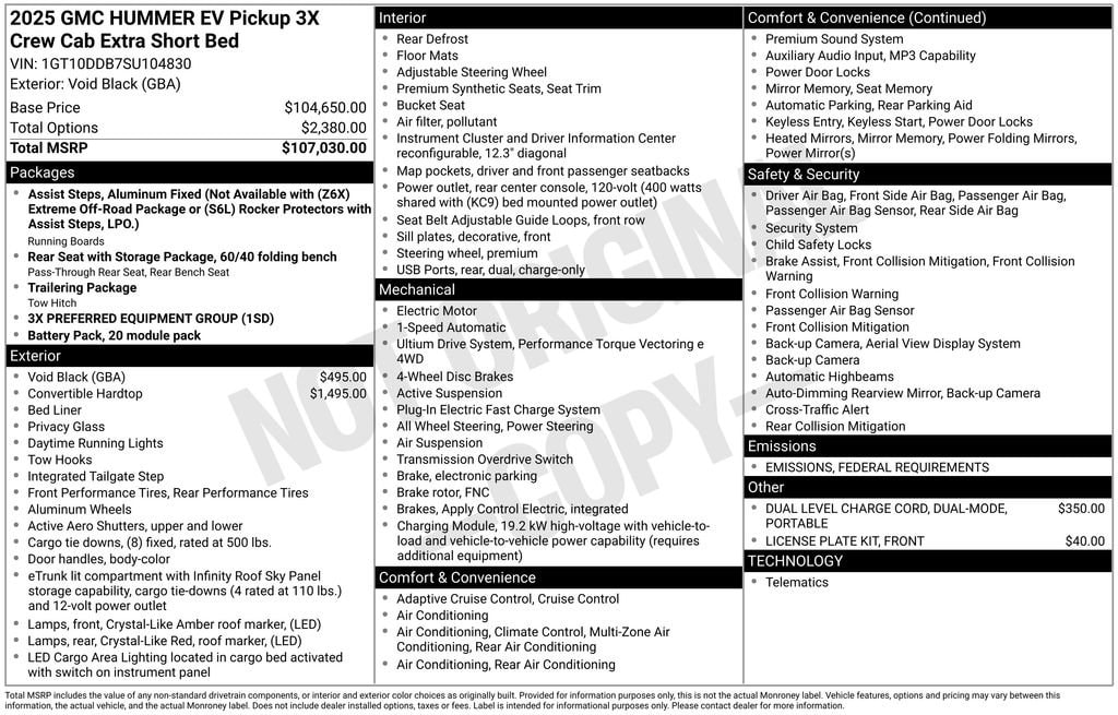 New 2025 GMC HUMMER EV Pickup 3X Truck