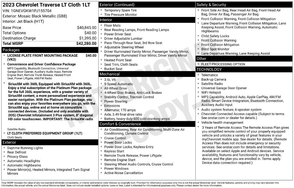Used 2023 Chevrolet Traverse LT Cloth SUV