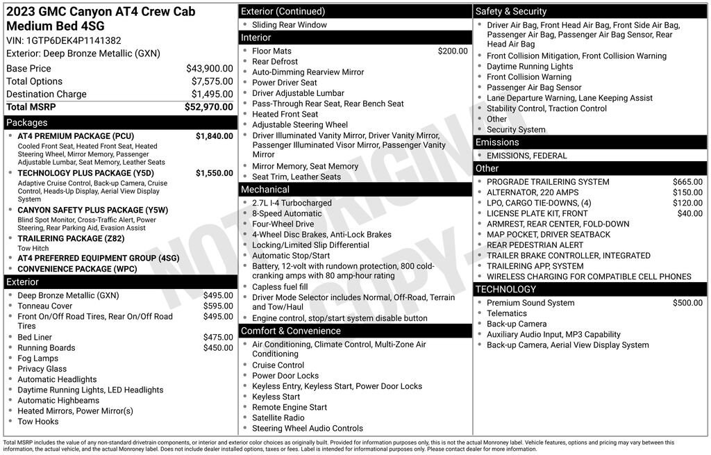 Used 2023 GMC Canyon AT4 Truck