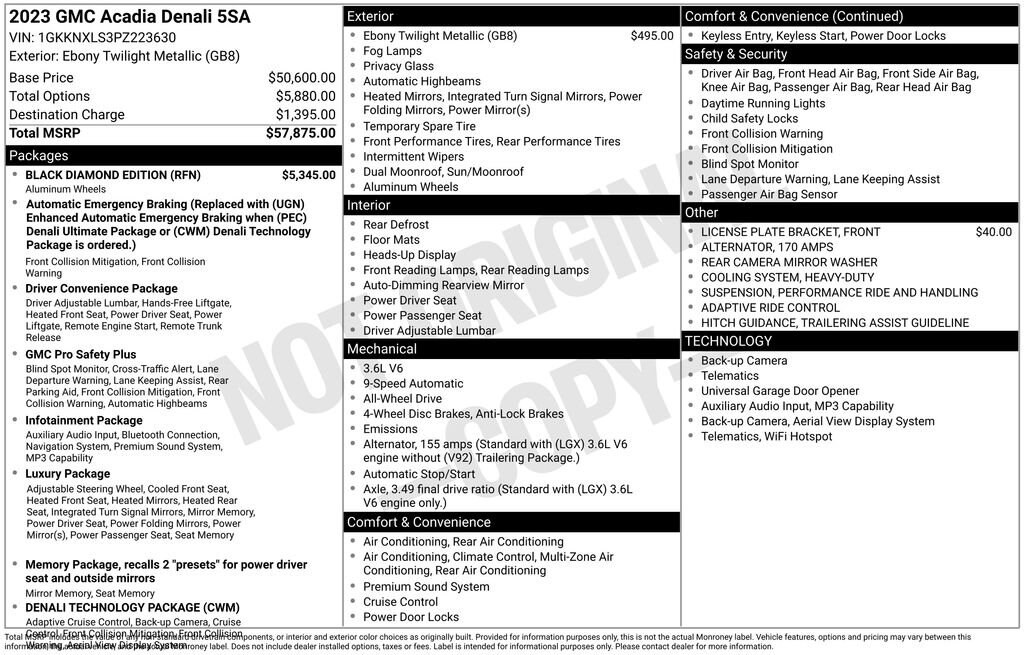 Used 2023 GMC Acadia Denali SUV