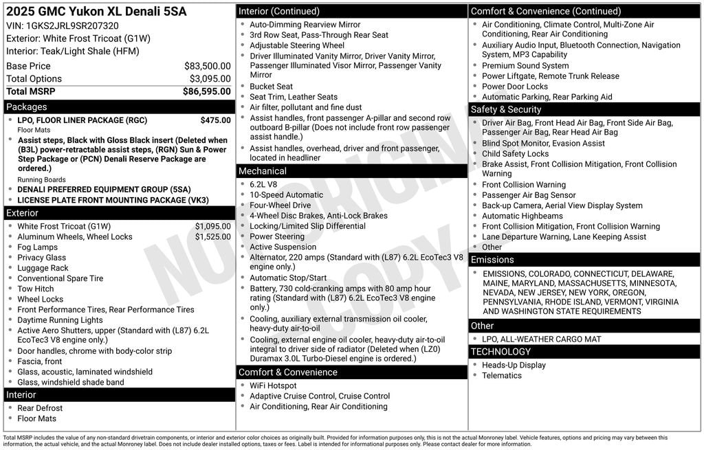 New 2025 GMC Yukon XL Denali SUV