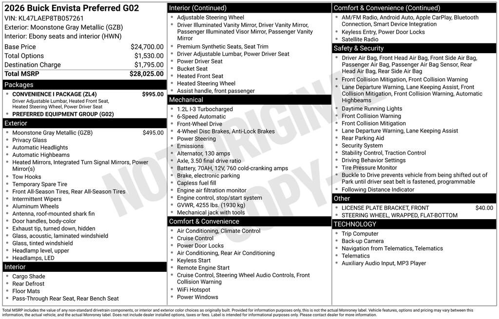 New 2026 Buick Envista Preferred SUV