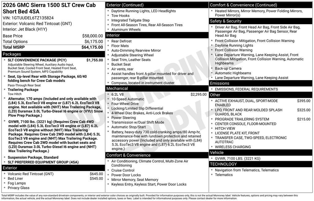 New 2026 GMC Sierra 1500 SLT Truck