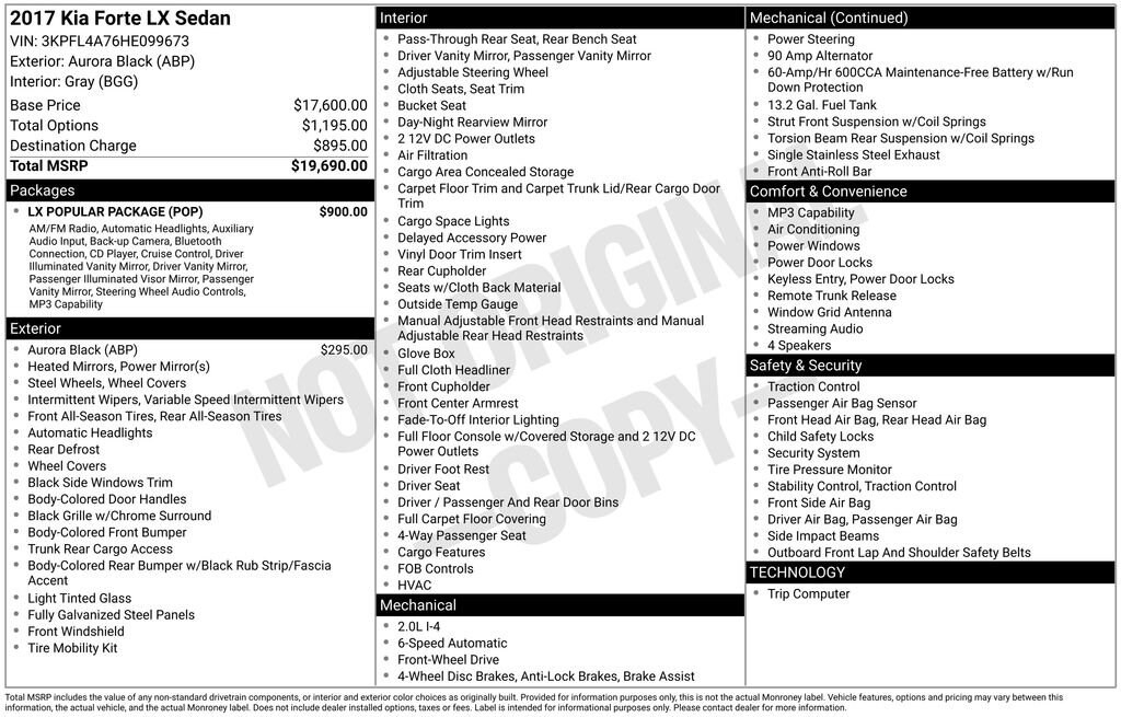 Used 2017 Kia Forte LX