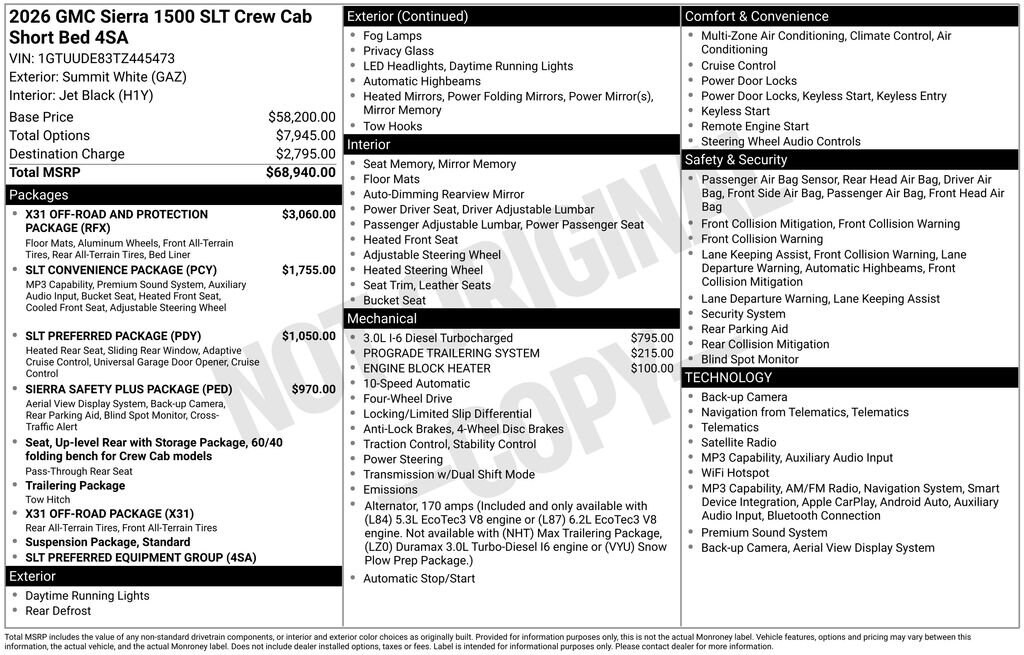 New 2026 GMC Sierra 1500 SLT Truck