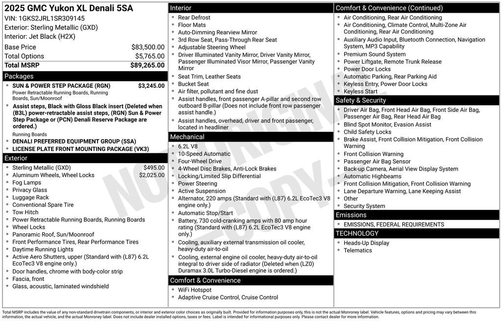 New 2025 GMC Yukon XL Denali SUV