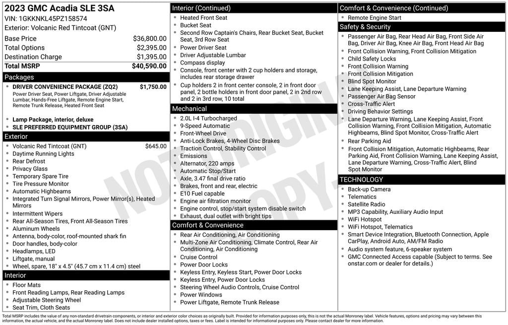 Used 2023 GMC Acadia SLE SUV