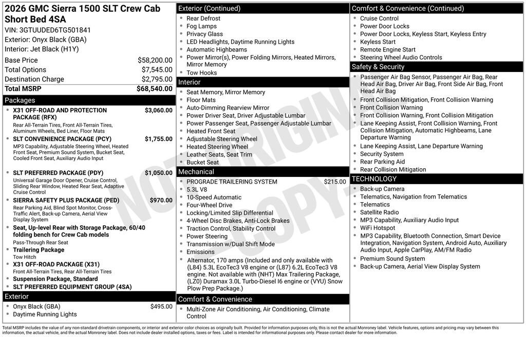 New 2026 GMC Sierra 1500 SLT Truck