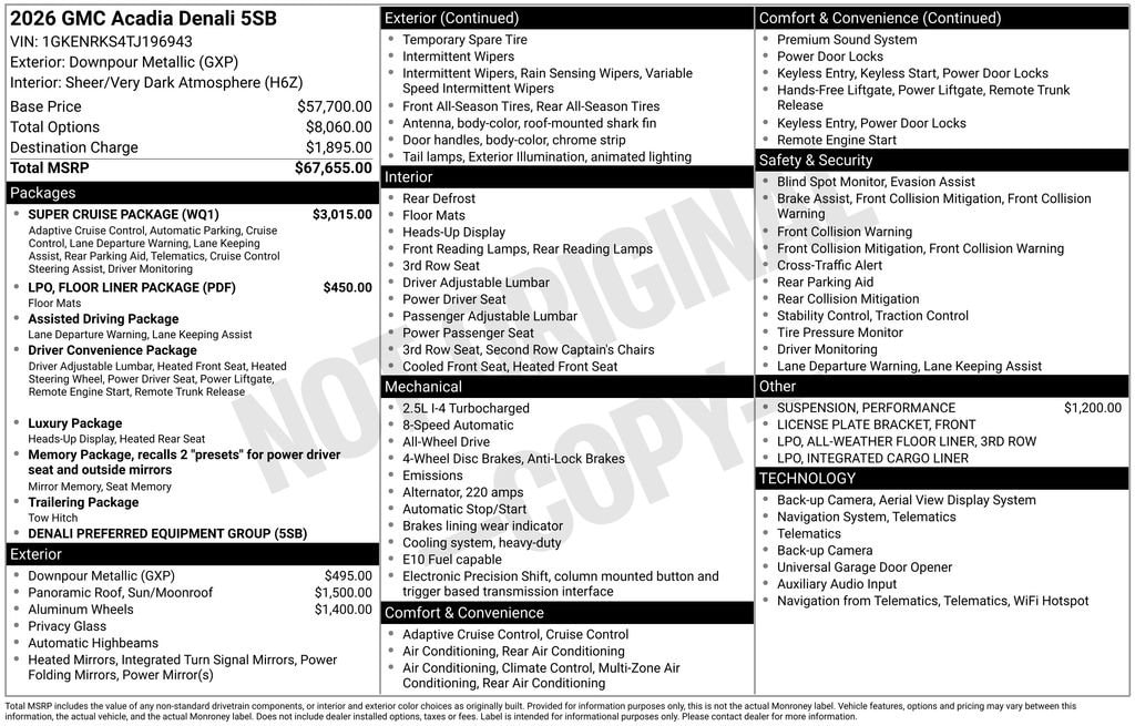 New 2026 GMC Acadia Denali SUV