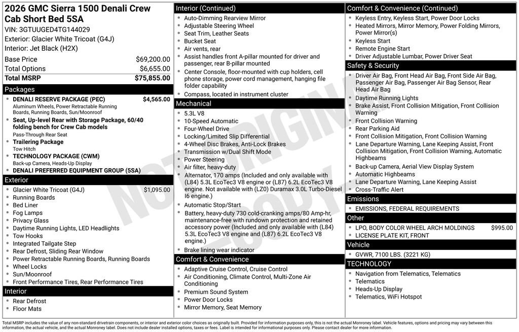 New 2026 GMC Sierra 1500 Denali Truck