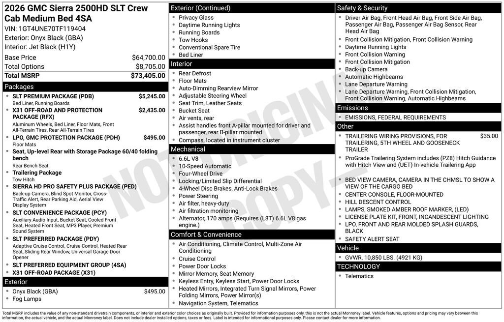 New 2026 GMC Sierra 2500 HD SLT Truck