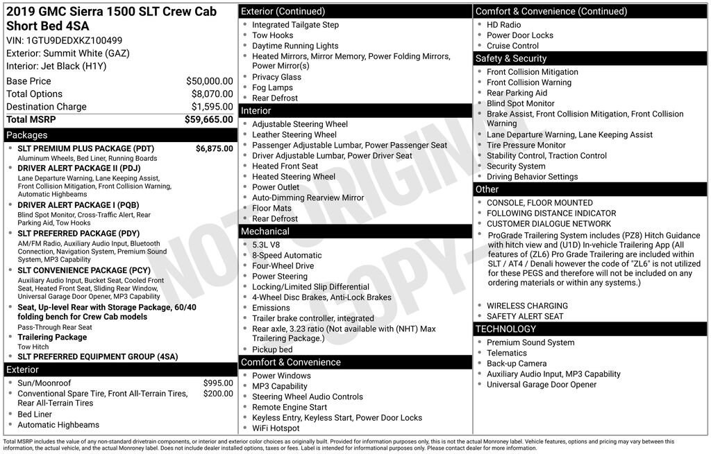 Used 2019 GMC Sierra 1500 SLT Truck