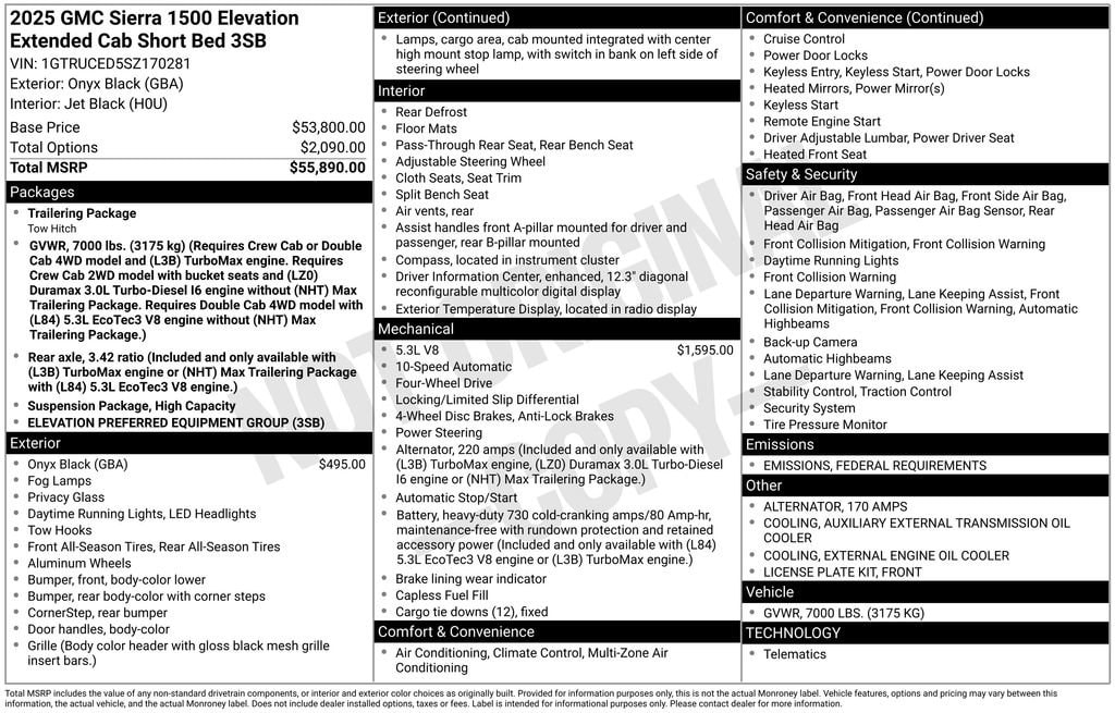 New 2025 GMC Sierra 1500 Elevation Truck