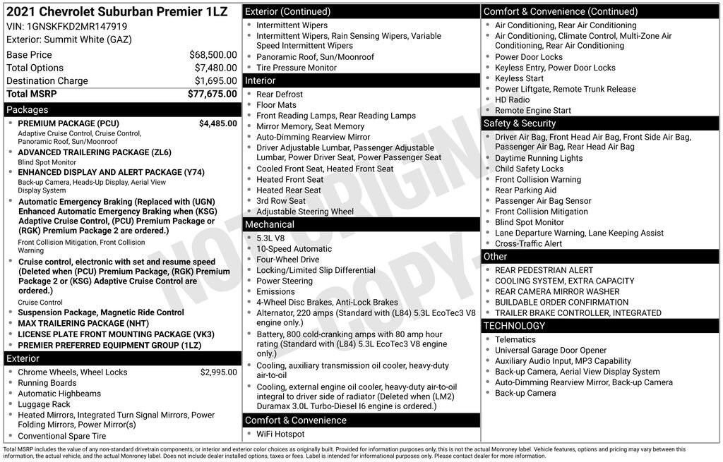 Used 2021 Chevrolet Suburban Premier SUV