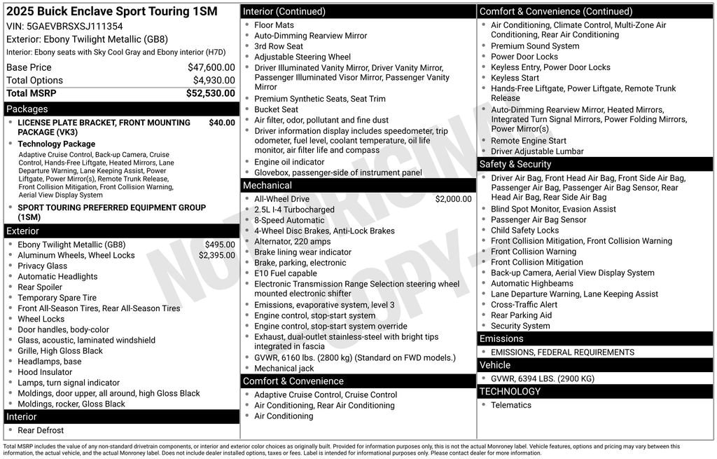 New 2025 Buick Enclave Sport Touring SUV