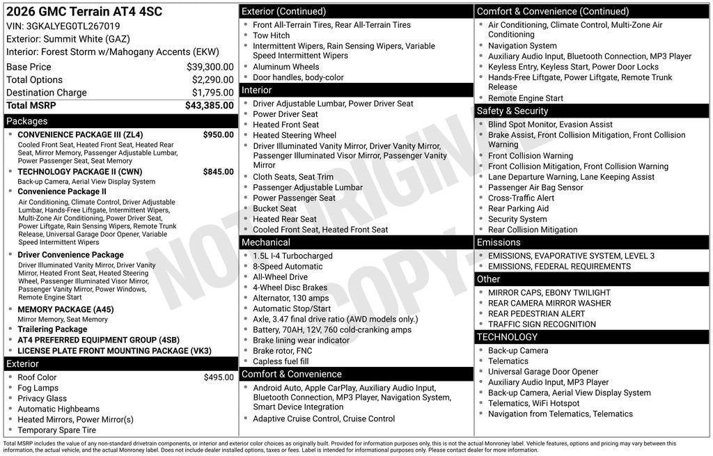 New 2026 GMC Terrain AT4 SUV