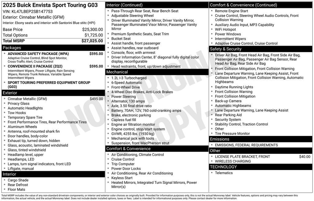 New 2025 Buick Envista Sport Touring SUV