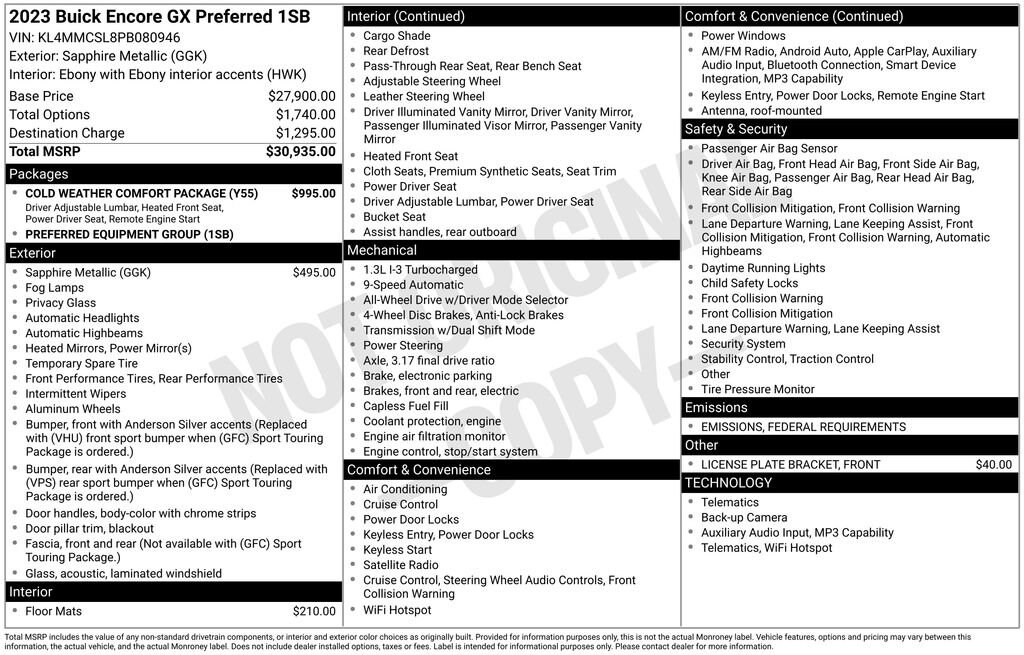 Used 2023 Buick Encore GX Preferred SUV