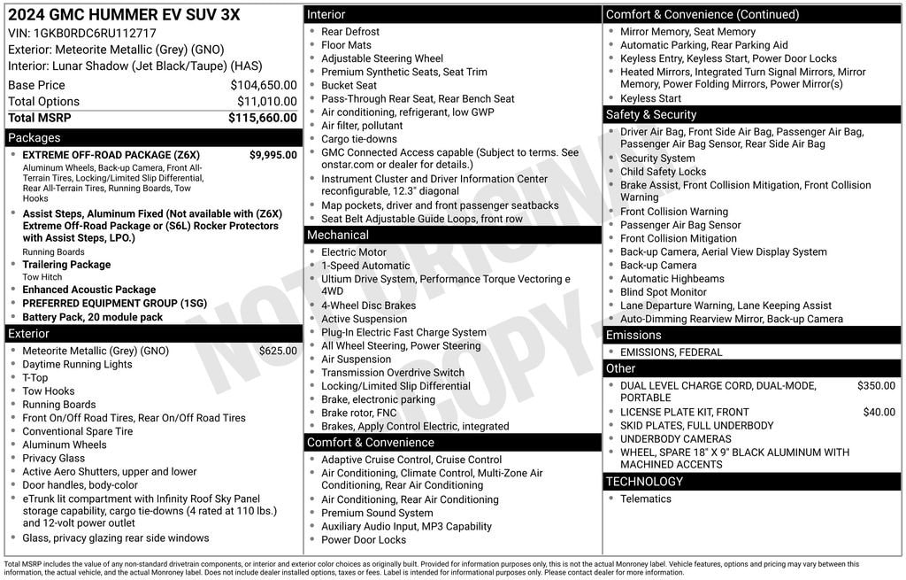 New 2024 GMC HUMMER EV SUV 3X SUV