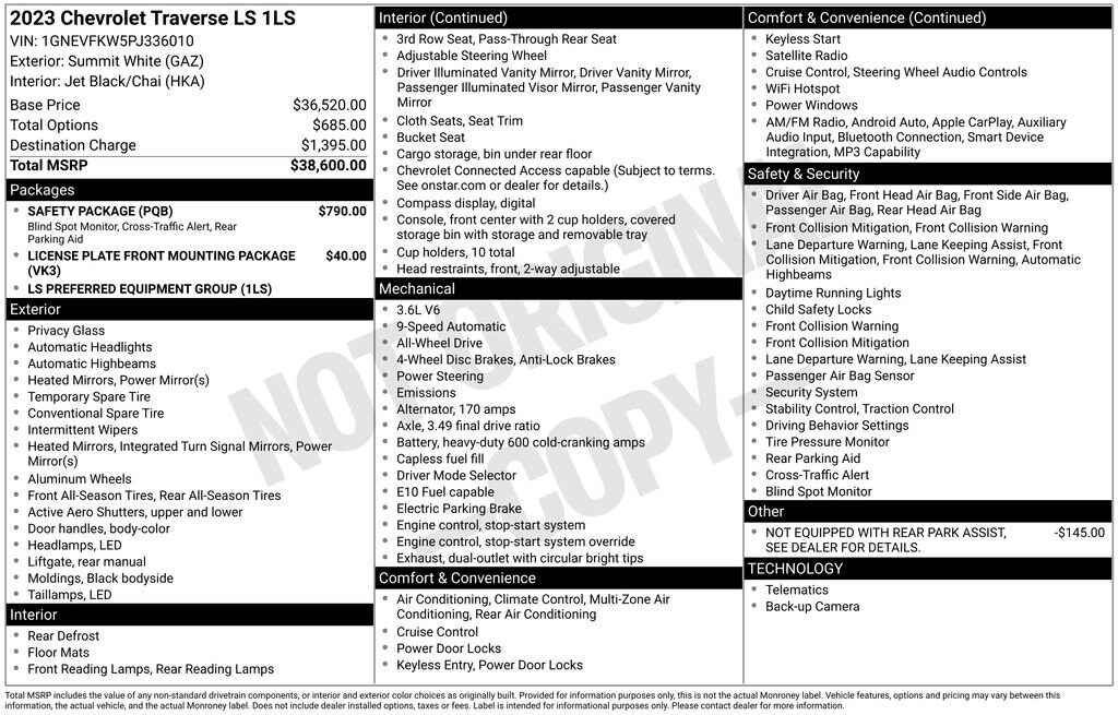 Used 2023 Chevrolet Traverse LS SUV