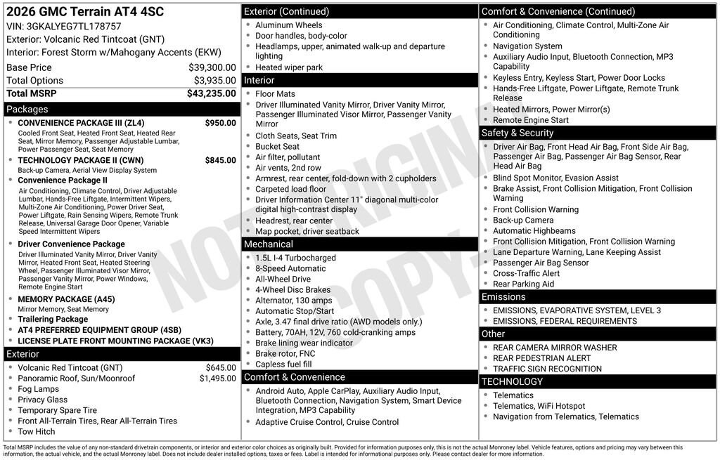 New 2026 GMC Terrain AT4 SUV