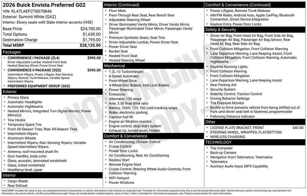 New 2026 Buick Envista Preferred SUV