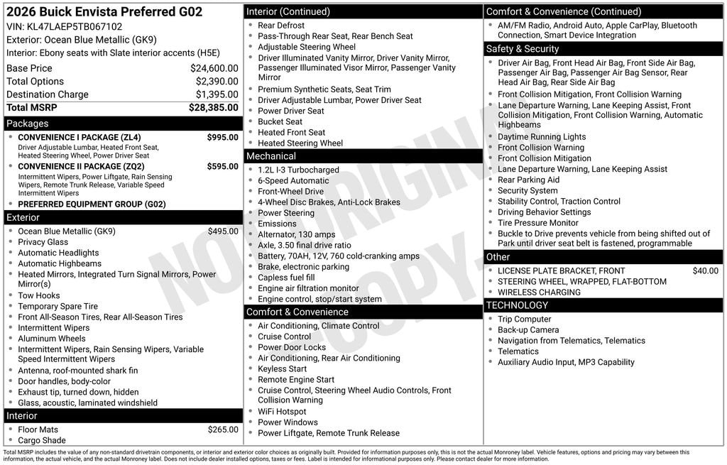 New 2026 Buick Envista Preferred SUV