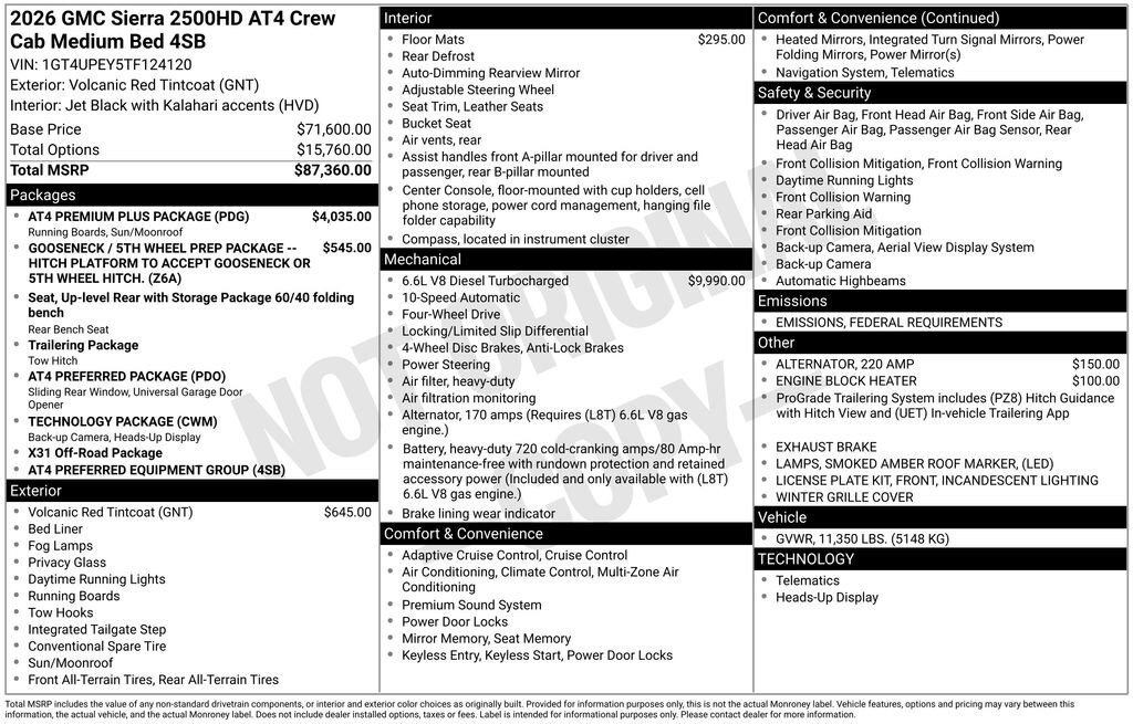 New 2026 GMC Sierra 2500 HD AT4 Truck