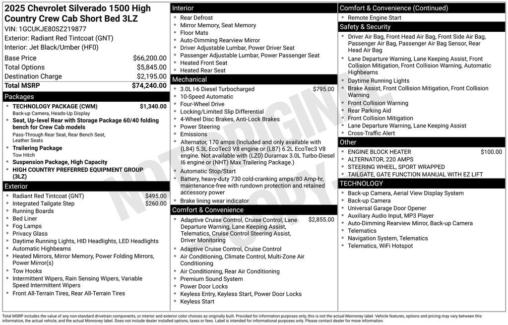 Used 2025 Chevrolet Silverado 1500 High Country Truck