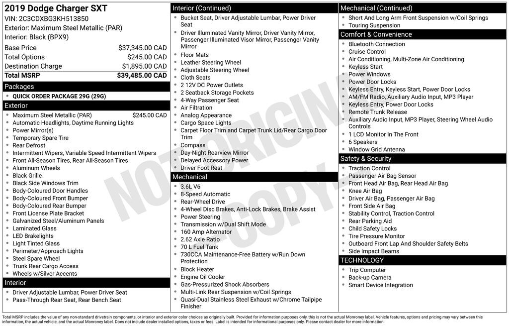 Used 2019 Dodge Charger SXT Sedan