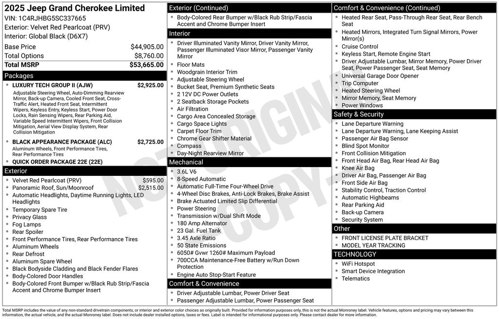 New 2025 Jeep Grand Cherokee LIMITED 4X4 Sport Utility