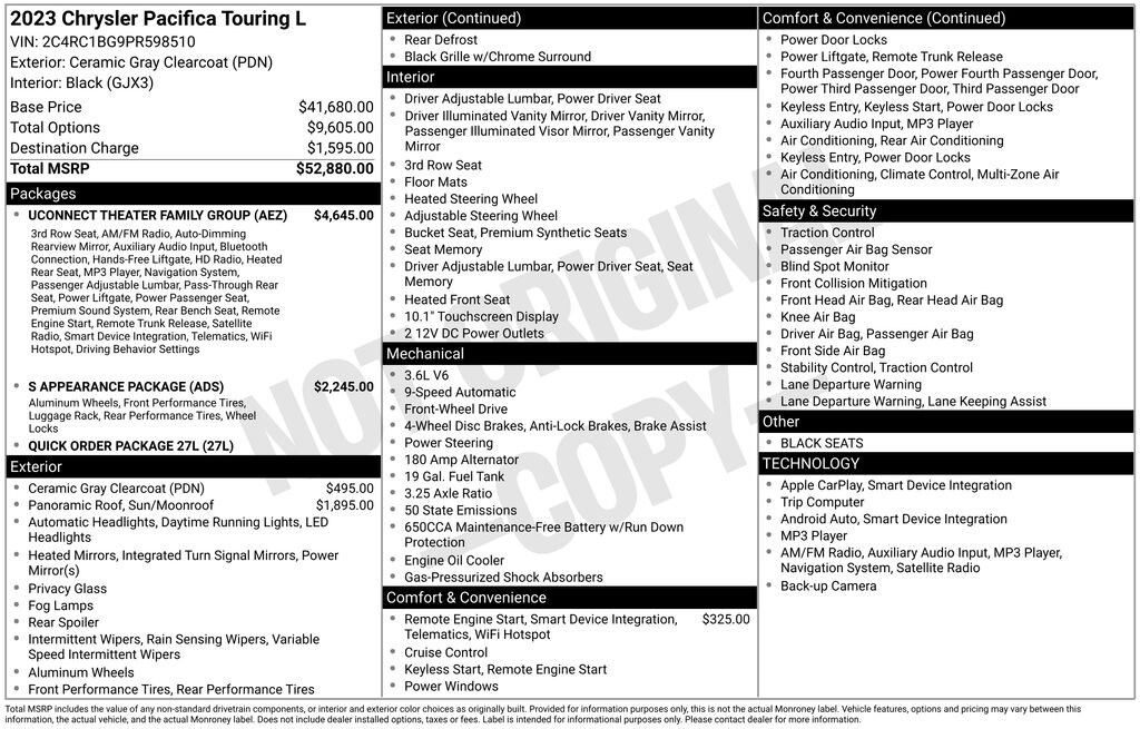 Used 2023 Chrysler Pacifica Touring L Minivan/Van