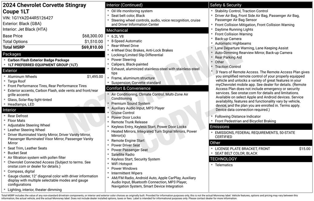 Used 2024 Chevrolet Corvette Stingray Coupe