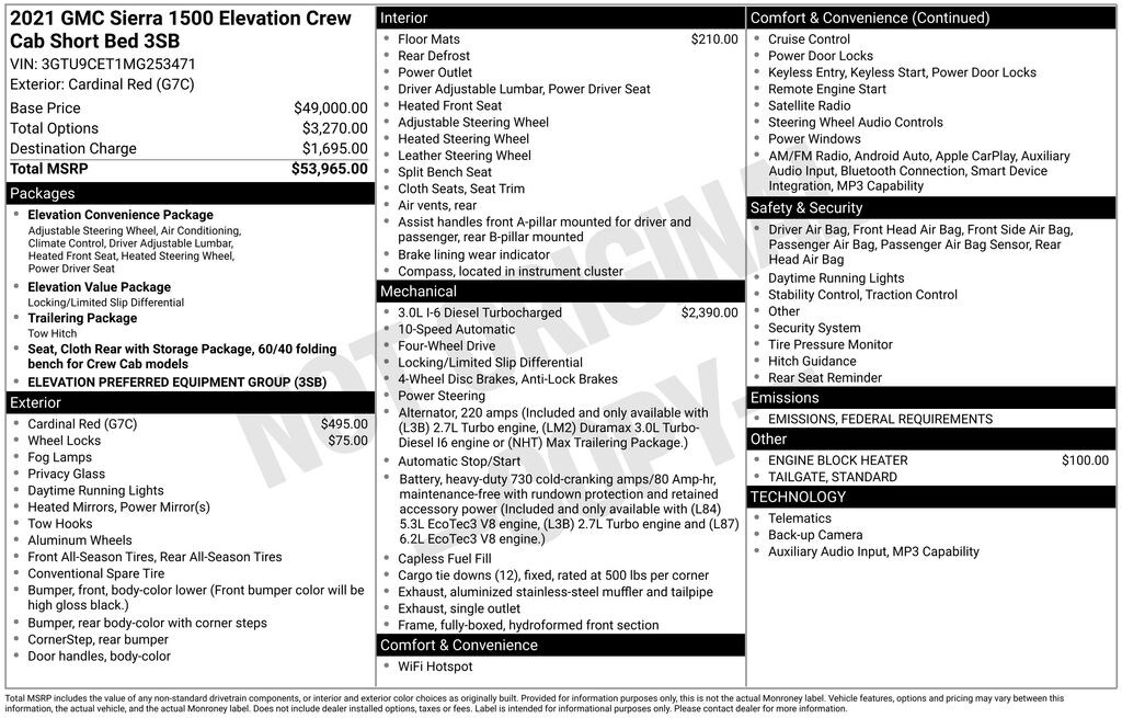 Used 2021 GMC Sierra 1500 Elevation Truck