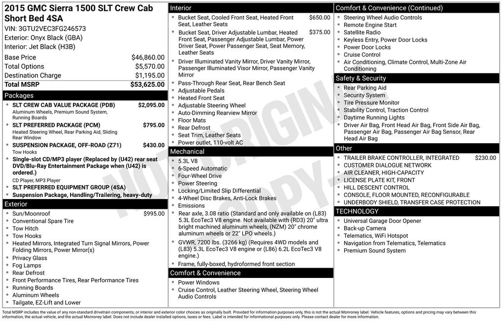 Used 2015 GMC Sierra 1500 SLT Truck